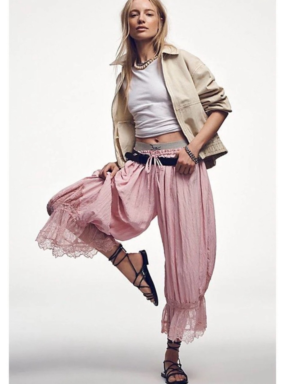Free People Pink Forever Young Bloomer Pants